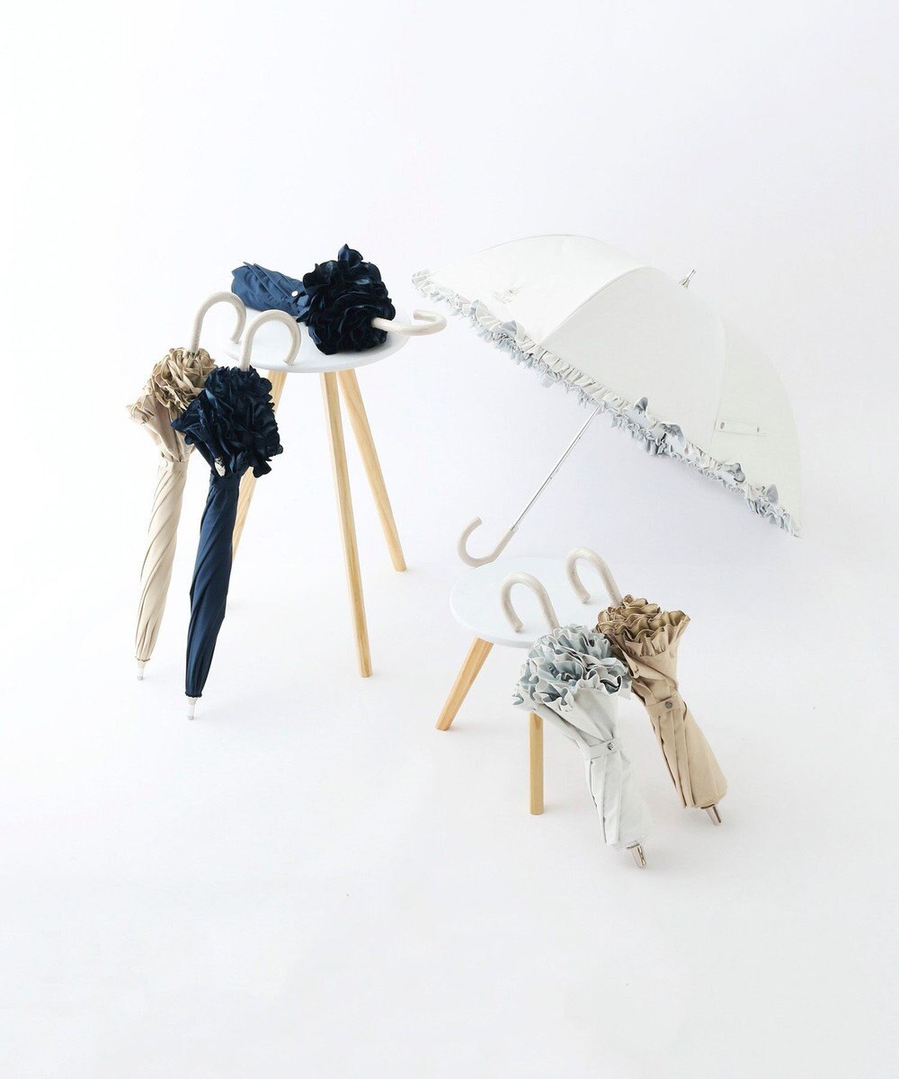 MOONBAT 【一級遮光/晴雨兼用/遮熱/UV】PAUL&JOE ACCESSOIRES(ポール & ジョー)晴雨兼用日傘 クリザンテームワンポイントフリル 