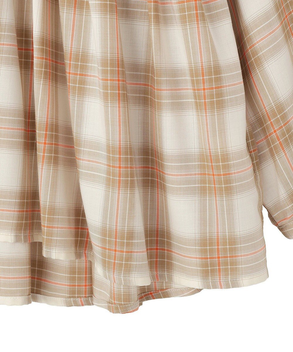 Green Parks 【しゃれシャツ】イージーケアＶネックチェックブラウス 