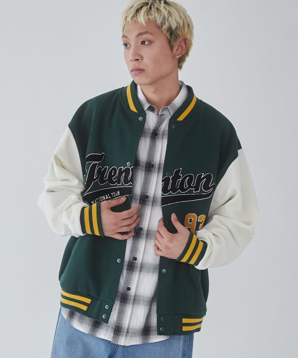 WEGO 【ユニセックス着用ITEM/MLサイズ展開】サガラワッペンスウェットスタジャン 