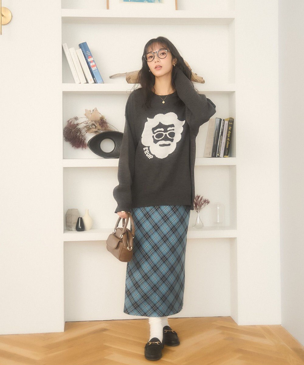 WEGO 【新色追加/ユニセックス着用ITEM/SMLサイズ展開】ジャガードグラフィックプルオーバー（LS） 