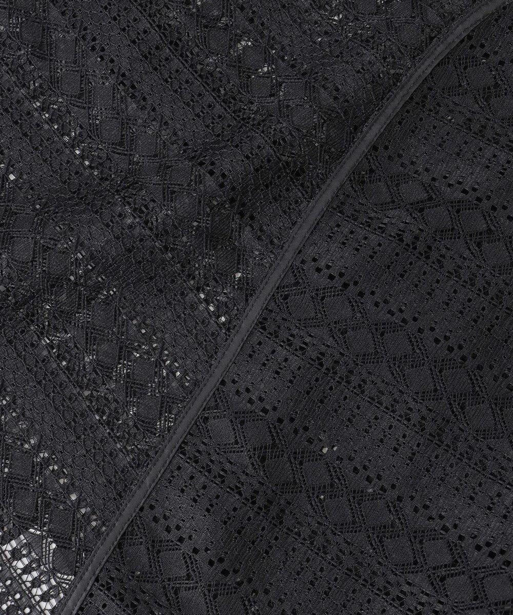 ICB 【洗える】 ストライプラッセルレース シャツ 