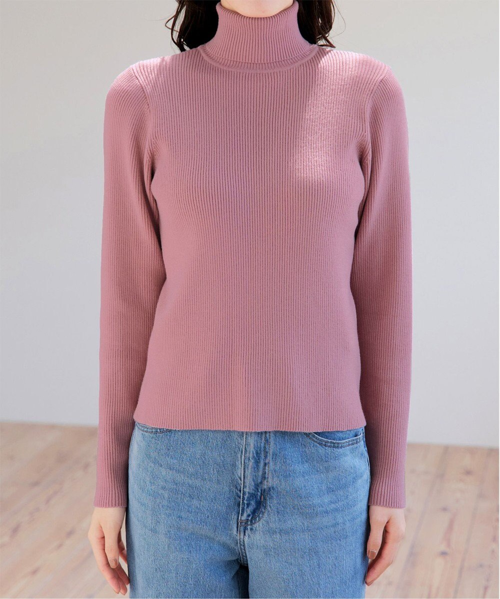 Tiaclasse L 【新色追加・洗える】リブタートルニット 