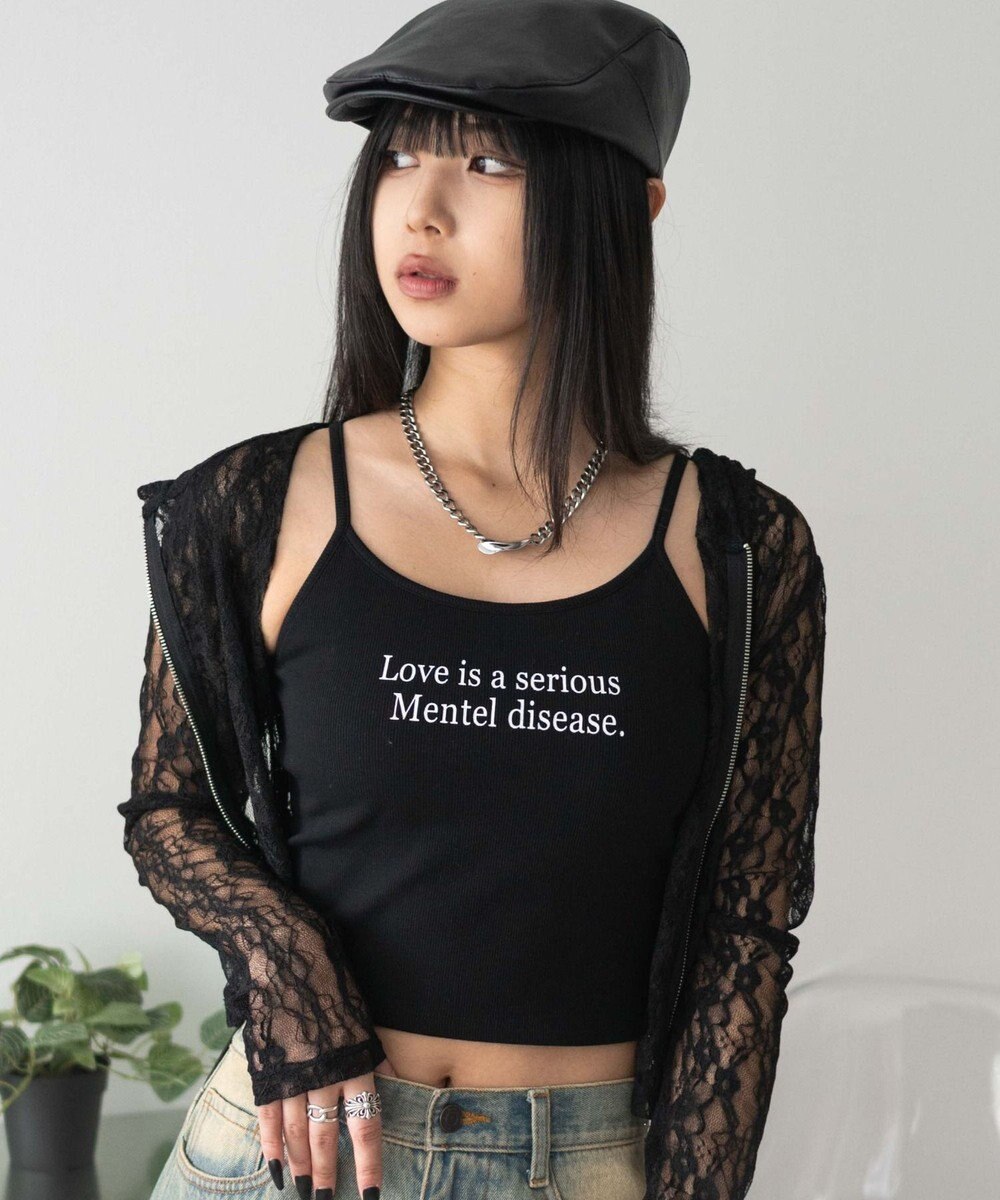 WEGO 【カップ付きインナー】グラフィックプリントカップインキャミ 