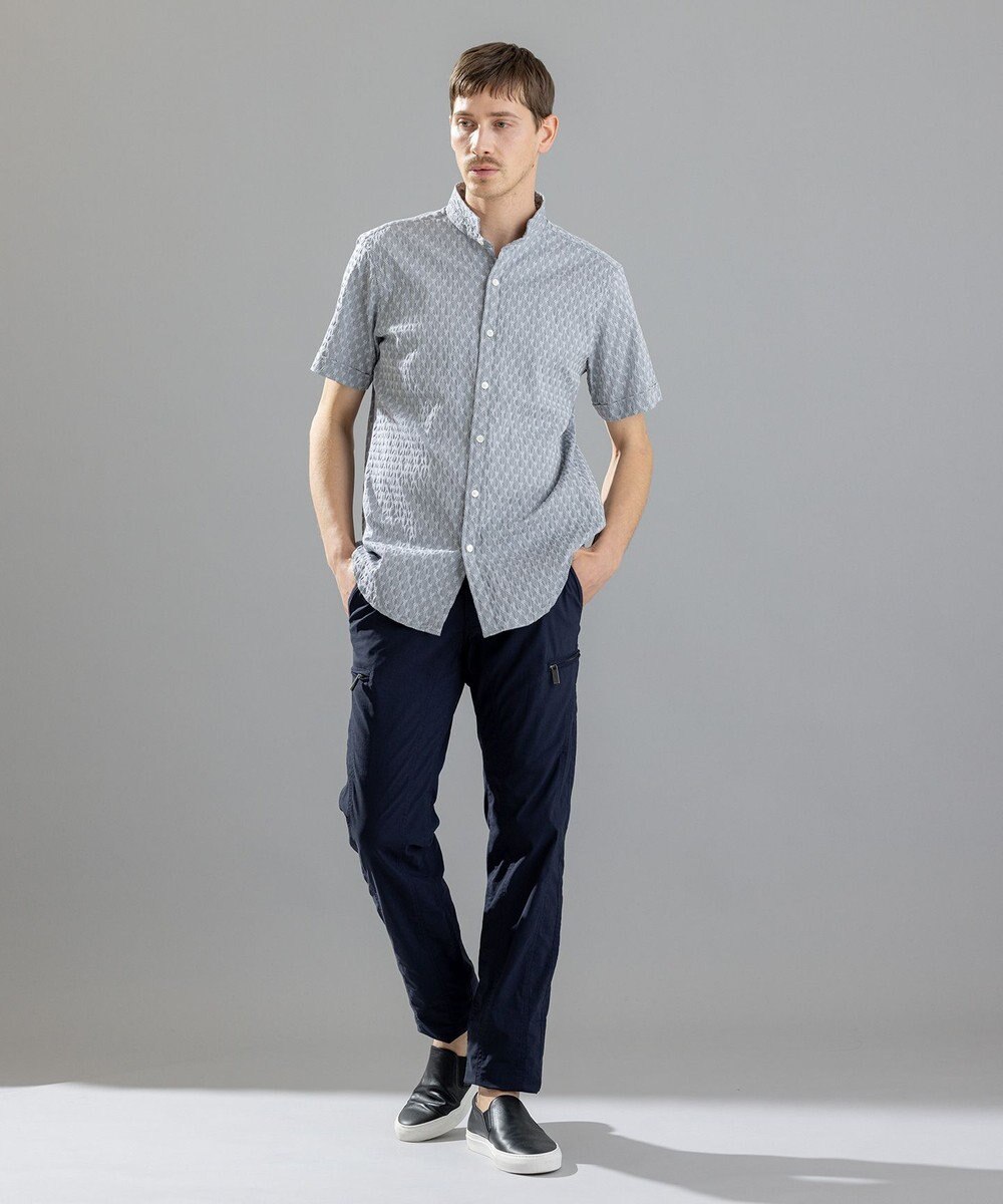 JOSEPH HOMME シガーカッタージャガード　ウイングカラー半袖シャツ 