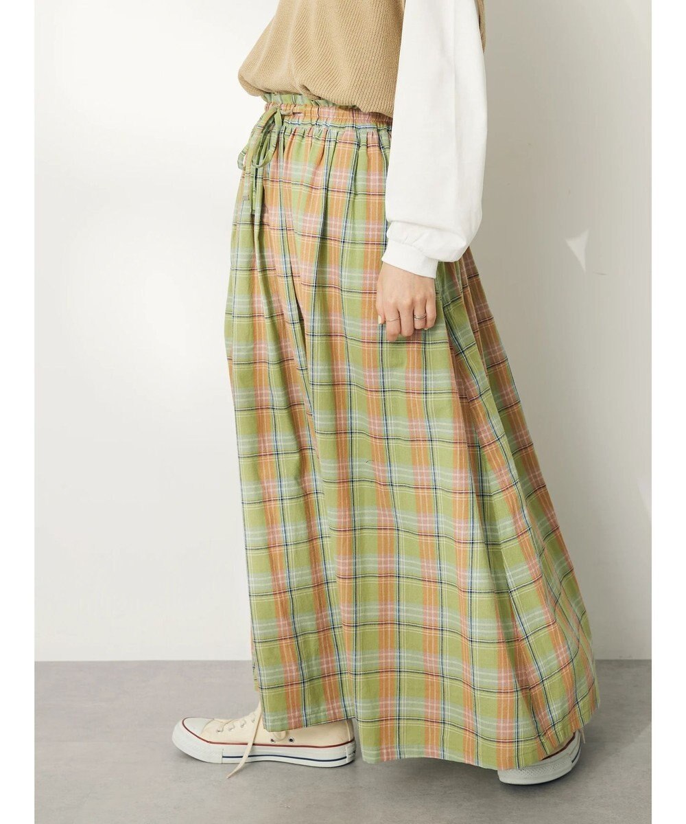 CRAFT STANDARD BOUTIQUE チェックギャザーロングスカート 