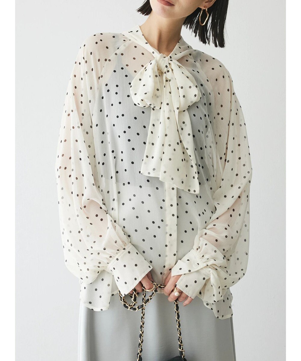 Green Parks AnriettMusee シアーボウタイブラウス 