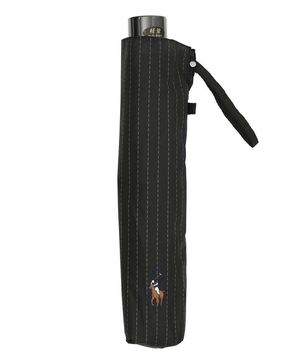 MOONBAT POLO RALPH LAUREN 折りたたみ傘 メンズ ストライプ ワンポイント刺繍 大きめ60cm 