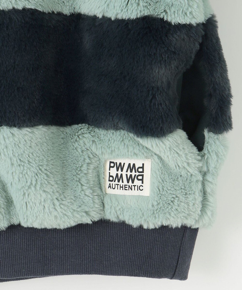 PW CIRCULUS 【ふわもこあったか/防寒/裏地付】【WOMEN】ボーダーフェイクファープルオーバー 