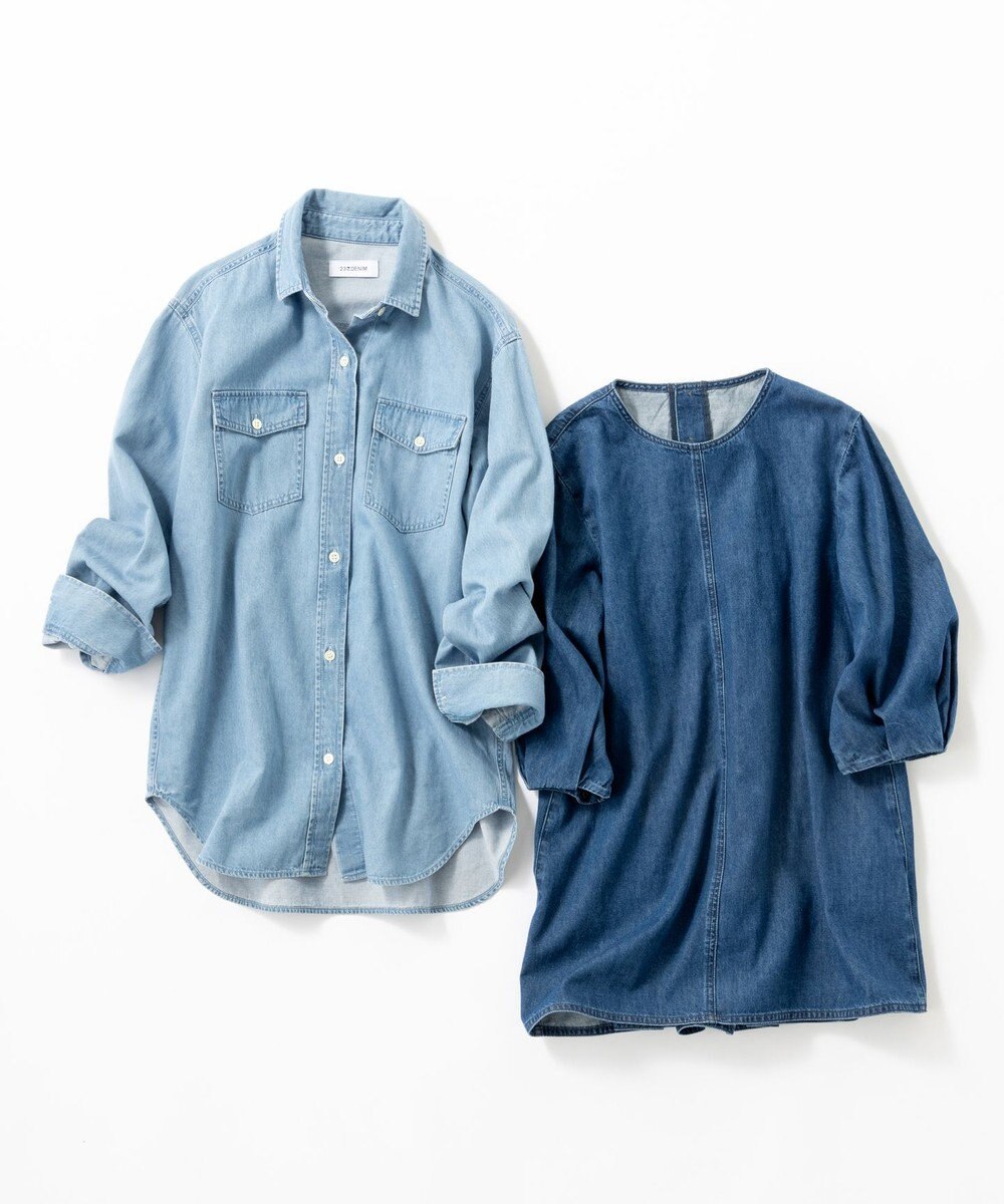 23区 S 【Oggi4月号掲載/洗える】23区DENIM ライトダンガリー ブラウス 