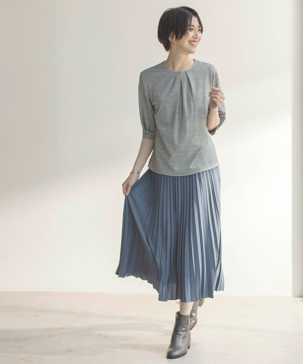 J.PRESS LADIES L 【洗える】ノルディス2wayジョーゼット プリーツ スカート 