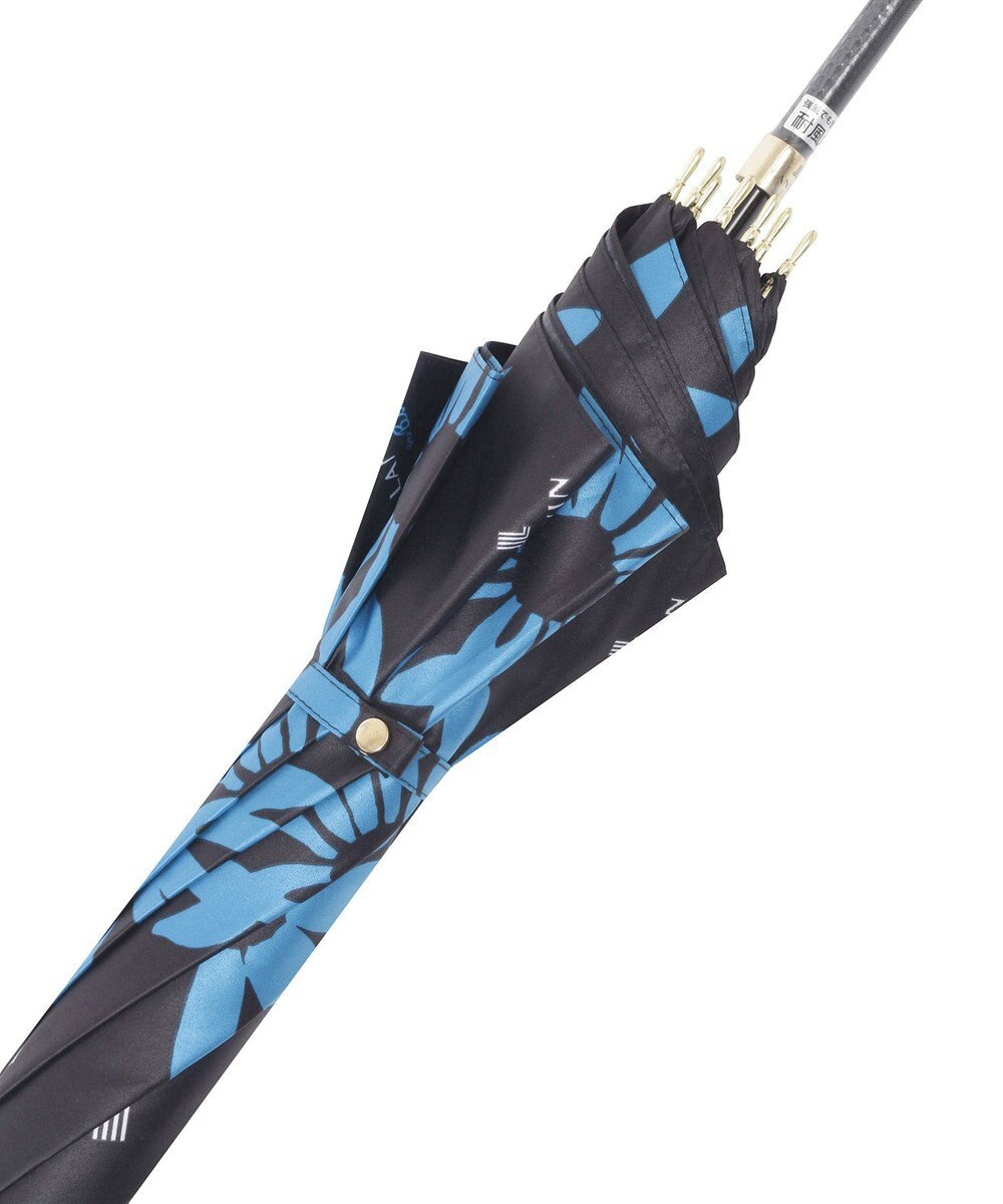 MOONBAT 【耐風】ランバン オン ブルー (LANVIN en Blue) 長傘 サテン ビッグフラワー 