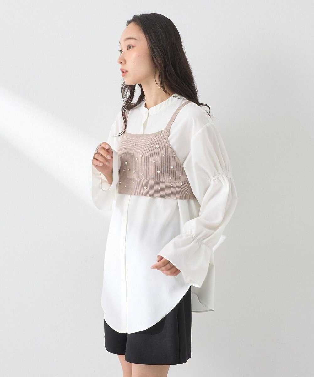 earth music&ecology ＳＥＴ２点パールビスチェ＋シャツ 