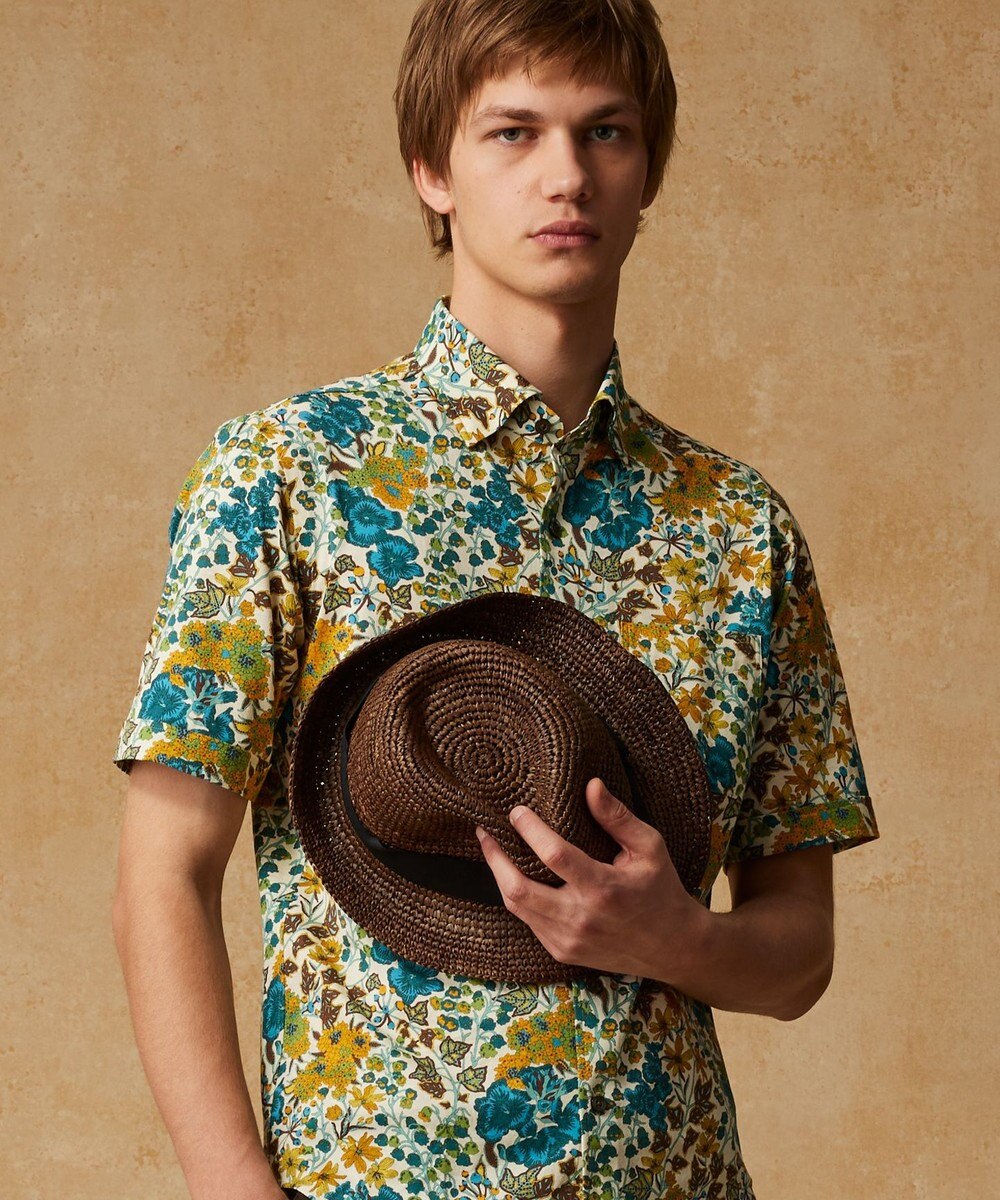 JOSEPH ABBOUD 【キングサイズ・リバティ】シェラトンジャージープリント 半袖シャツ 