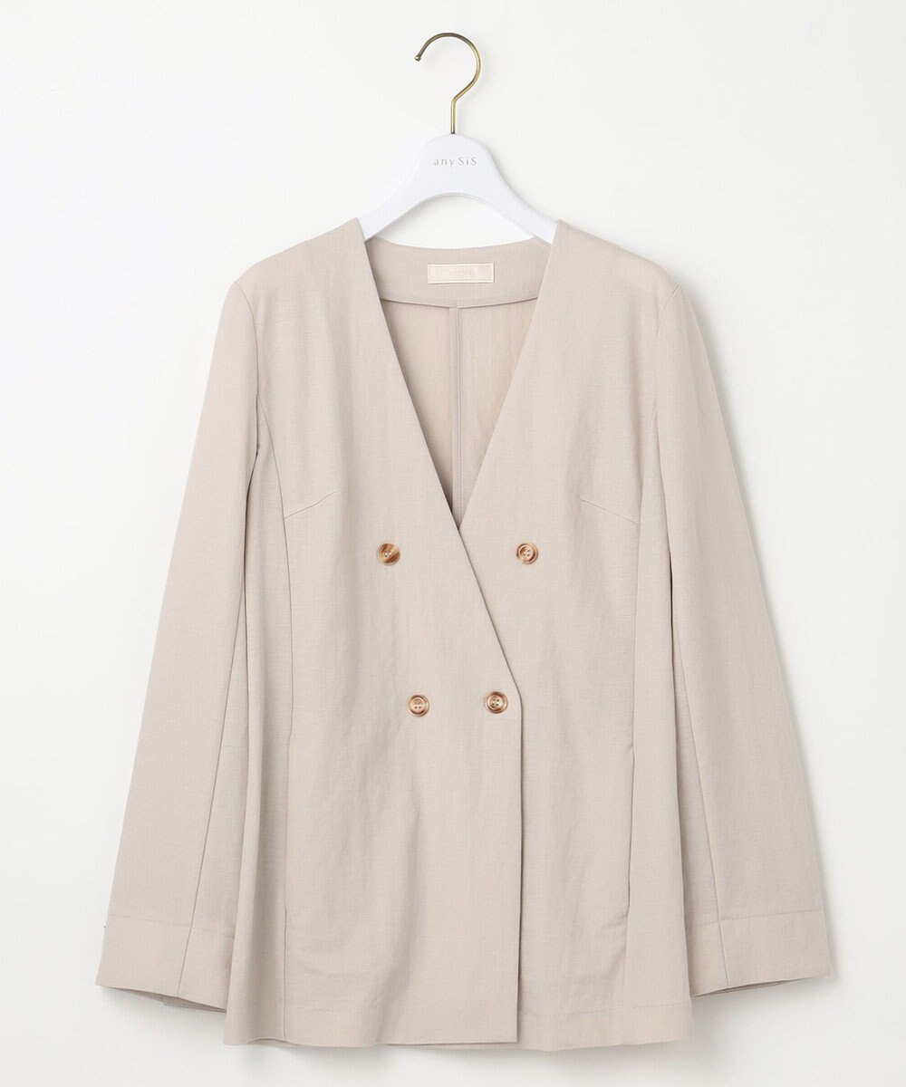 ANY SIS 【洗える】ノーカラーライト ジャケット 