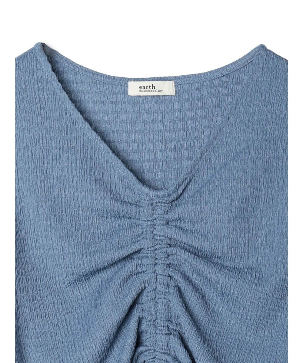 earth music&ecology ポコポコギャザードロストプルオーバー 