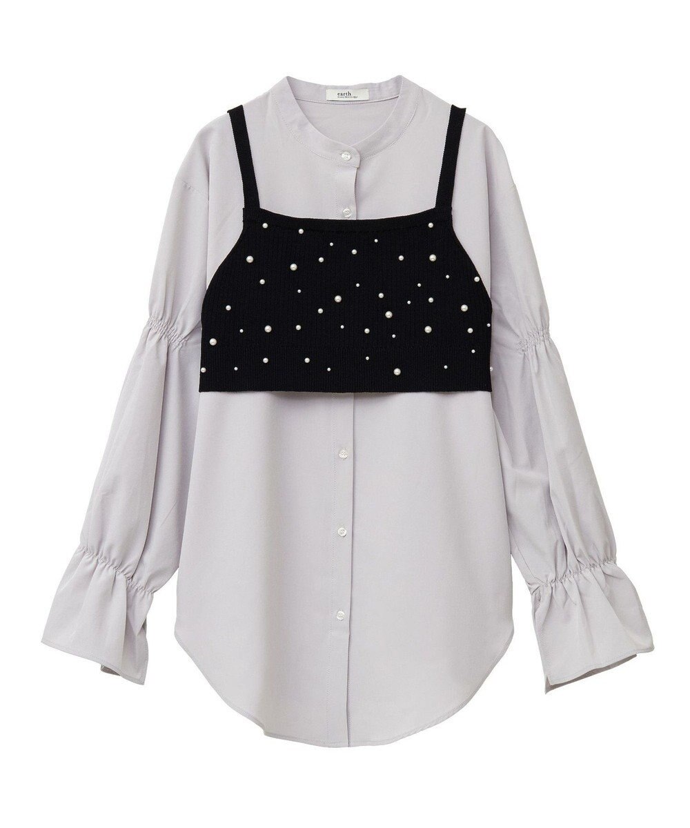 earth music&ecology ＳＥＴ２点パールビスチェ＋シャツ 