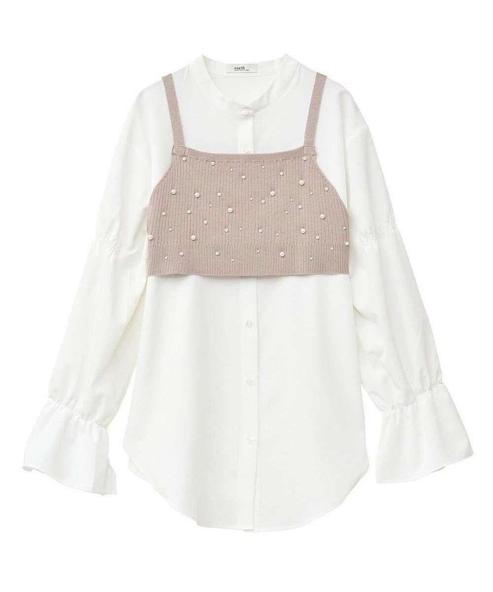 earth music&ecology ＳＥＴ２点パールビスチェ＋シャツ 