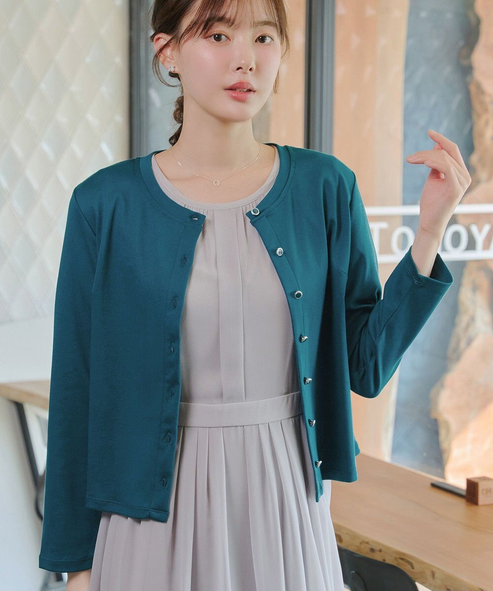 Tiaclasse L 「サマさまカットソー」フレームボタンカーディガン 