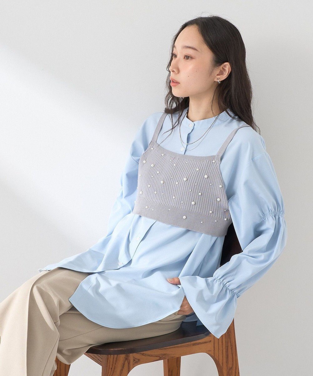 earth music&ecology ＳＥＴ２点パールビスチェ＋シャツ 