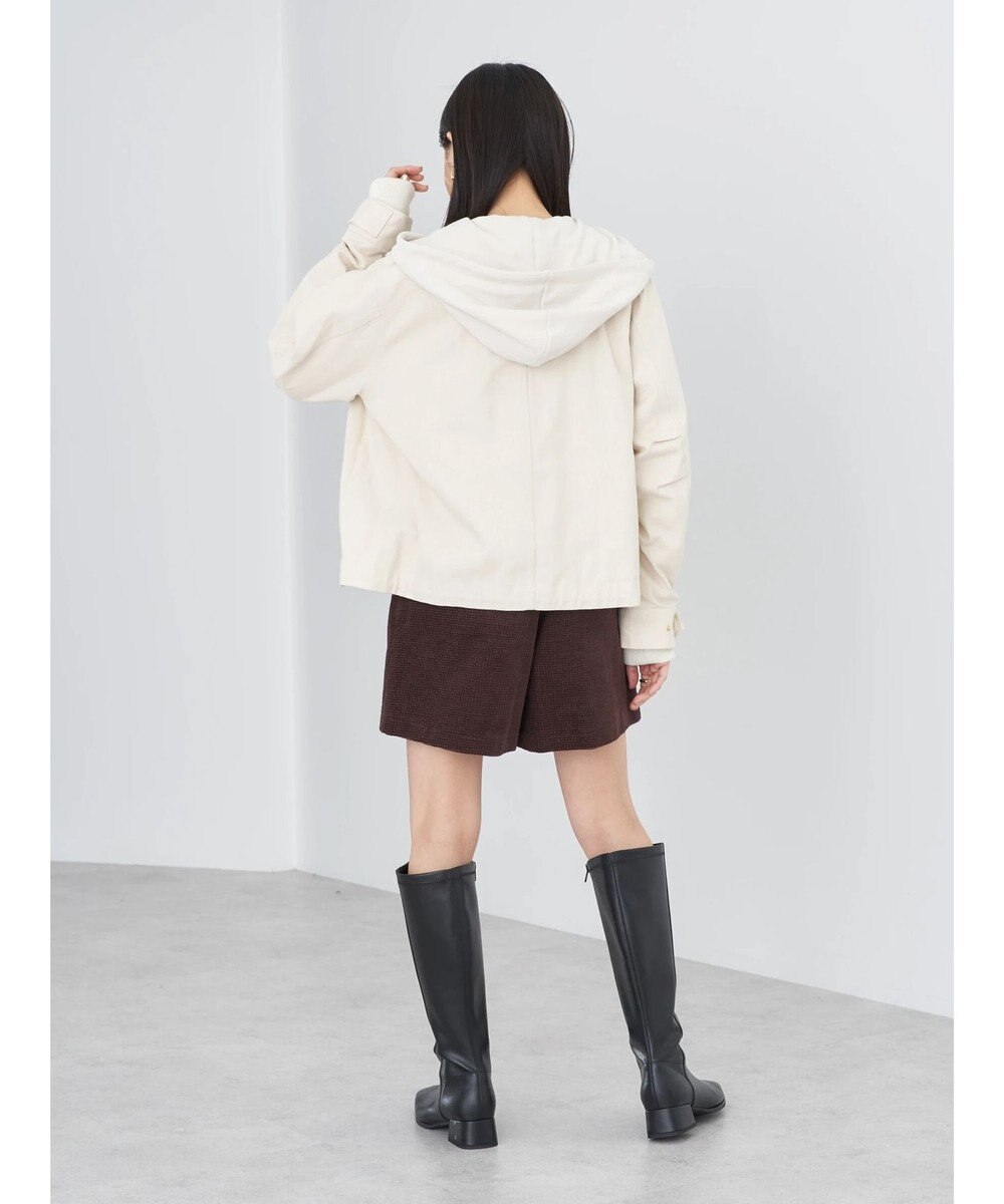 earth music&ecology パーカー付きミリタリーブルゾン 