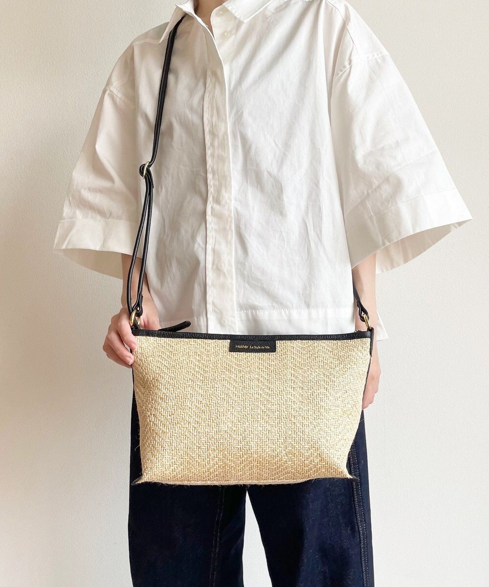 Hekhèr Le Style de Vie 【日本製 】ジュート×牛革 ショルダーバッグ 