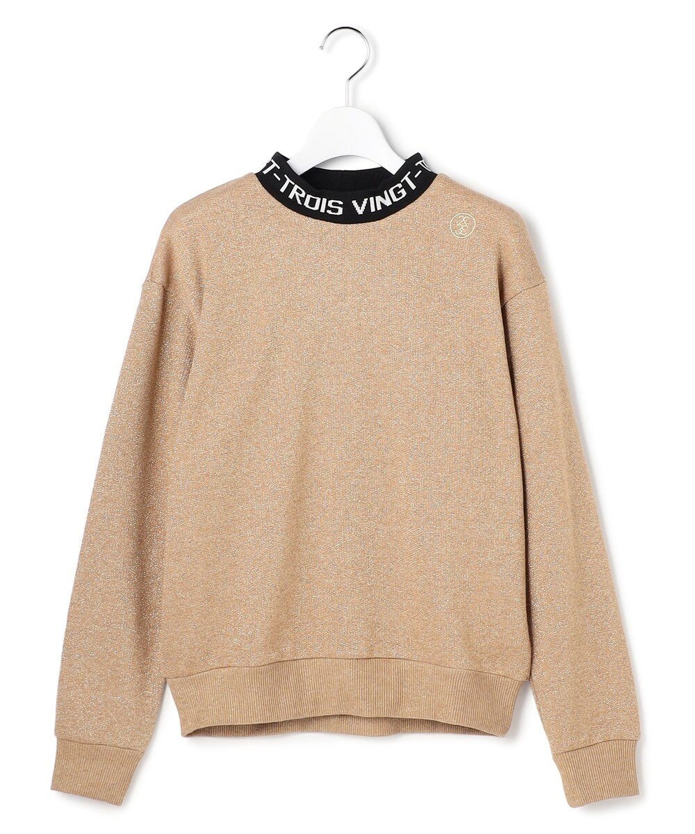 23区GOLF 【WOMEN】ラメスウェットモックネック ダブルニット 裏毛素材 