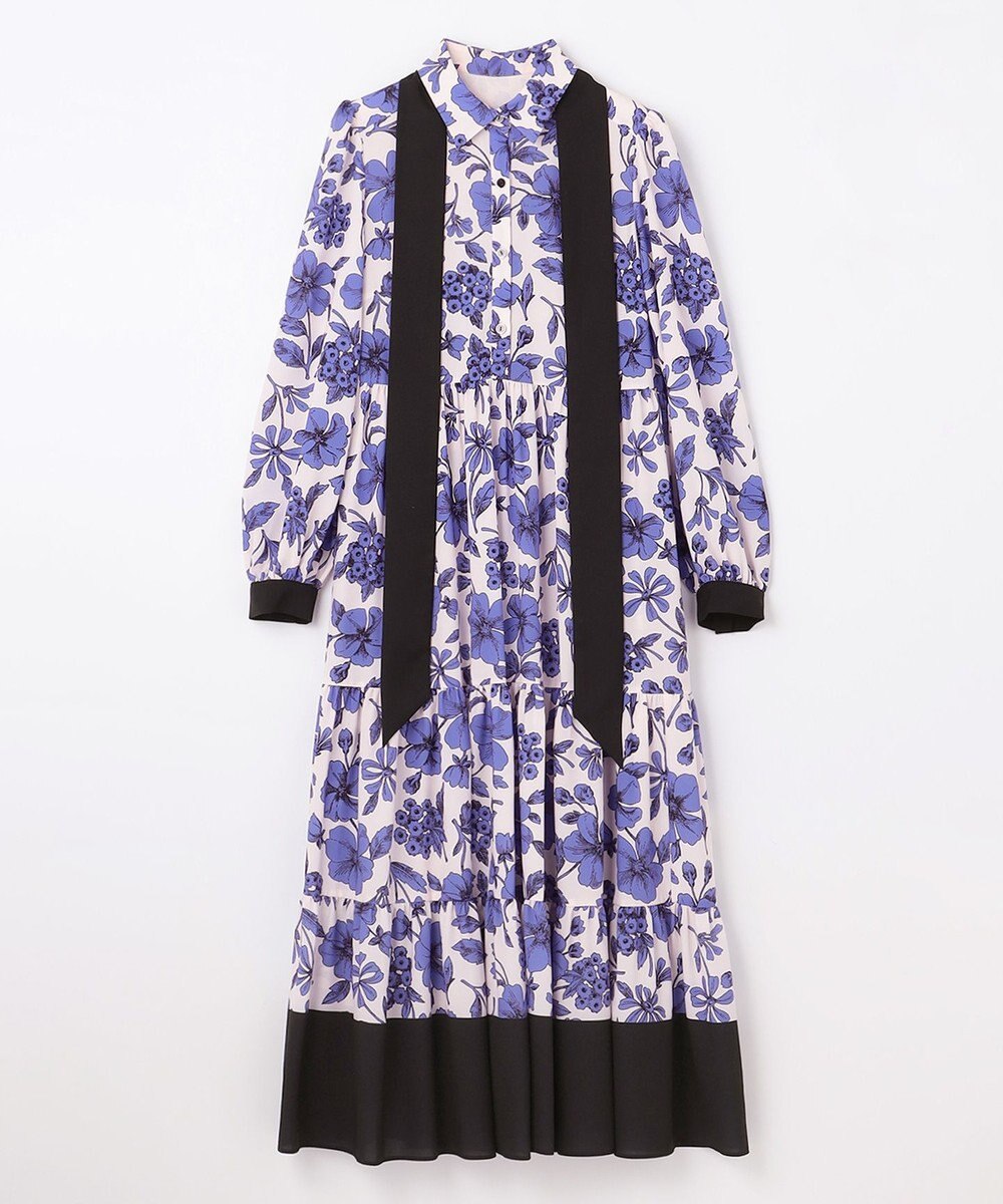 GRACE CONTINENTAL フラワープリントティアードワンピース 