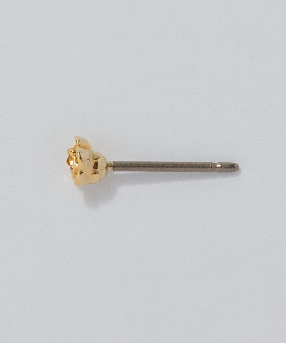 Phoebe 【金属アレルギー対応】プチフラワービジュースタッドピアス　オレンジ/ニッケルフリー（片耳） 