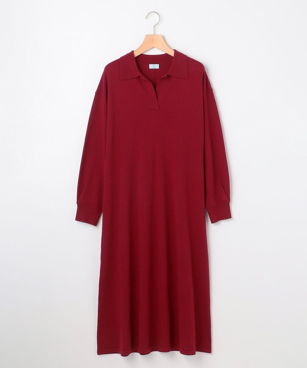 組曲 【加藤ローサさん着用】スキッパーニット ワンピース 