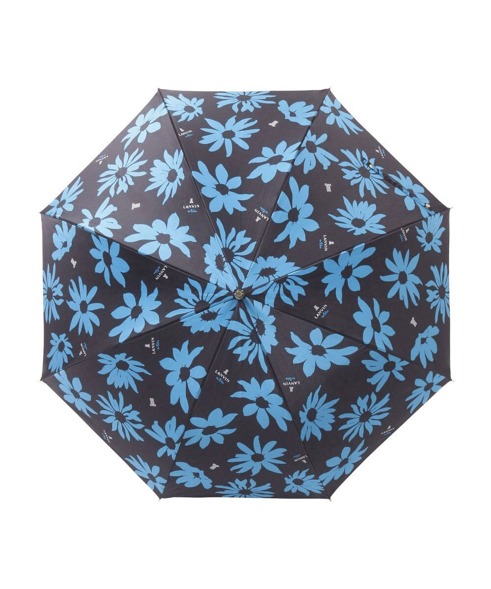 MOONBAT 【耐風】ランバン オン ブルー (LANVIN en Blue) 長傘 サテン ビッグフラワー 