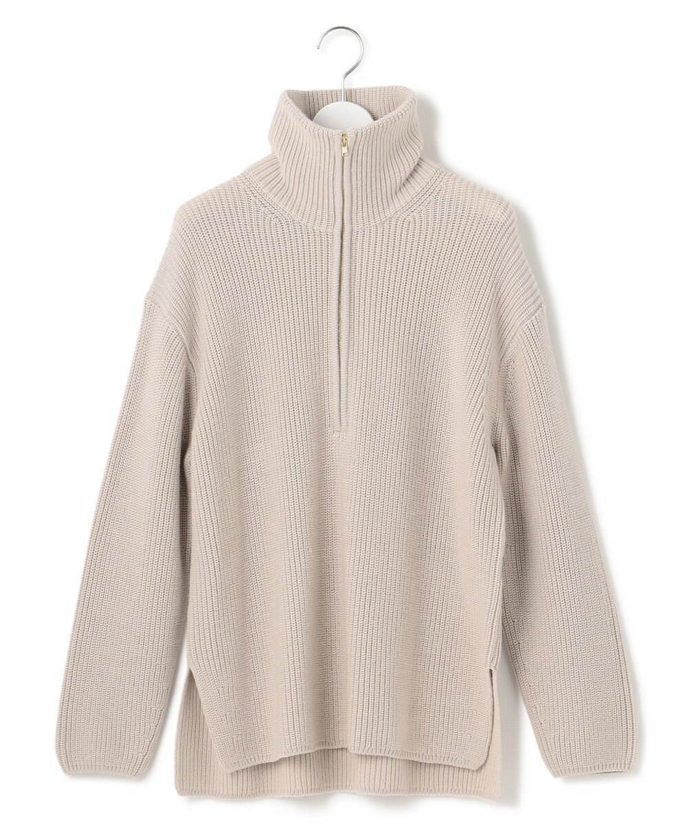 23区 L 【洗える】ウールコード ハーフジップ ニット 