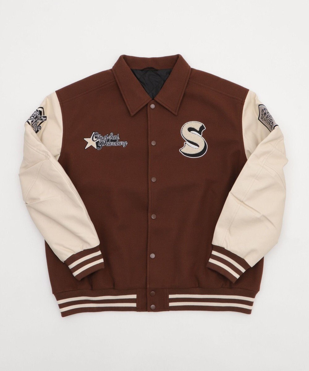 WEGO 【25年秋冬新作/ユニセックス着用ITEM/SMLサイズ展開】メルトンワッペンスタジャン 