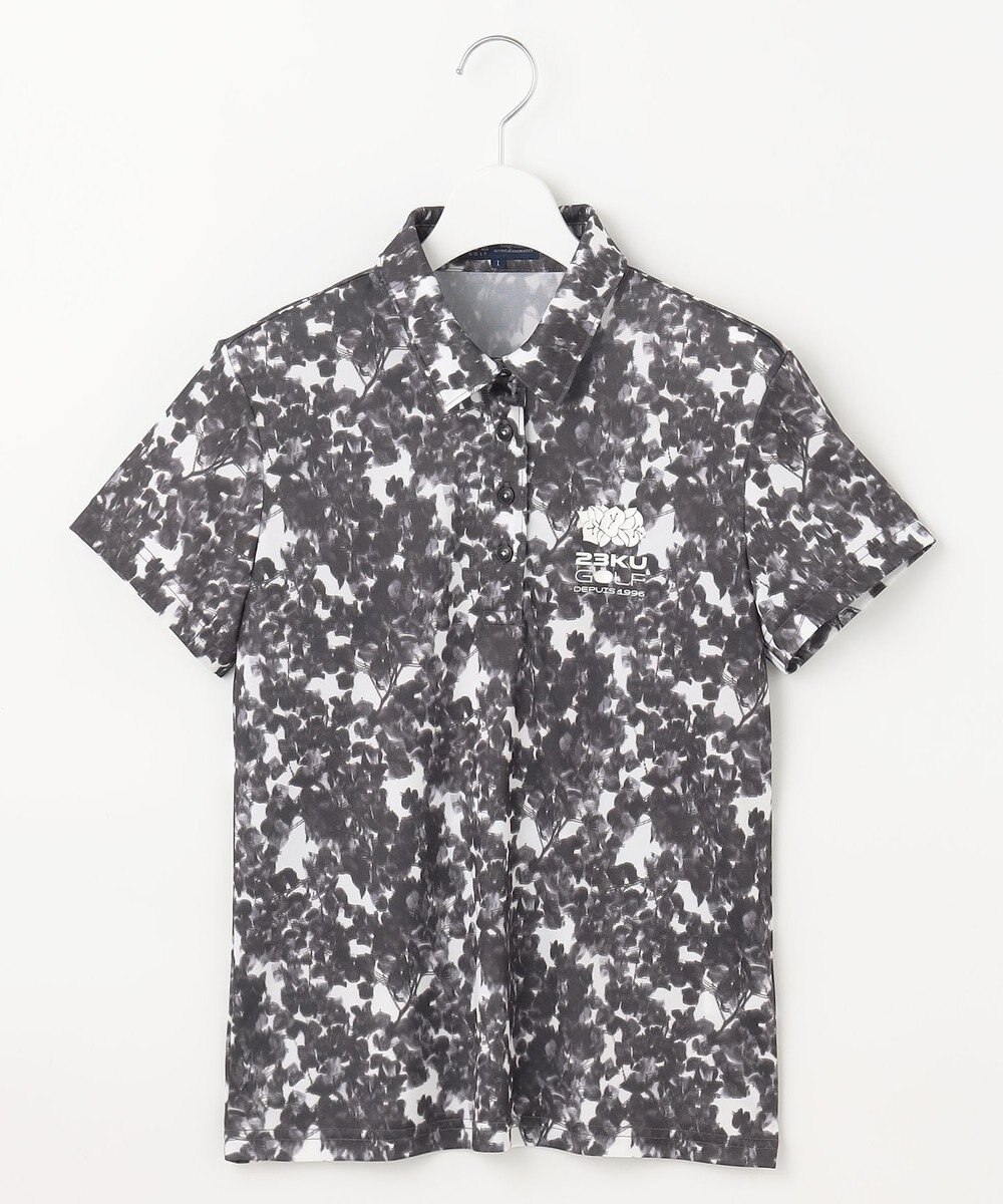 23区GOLF 【WOMEN】【接触冷感・UVケア・吸水速乾】ブーゲンビリア柄 ポロシャツ 