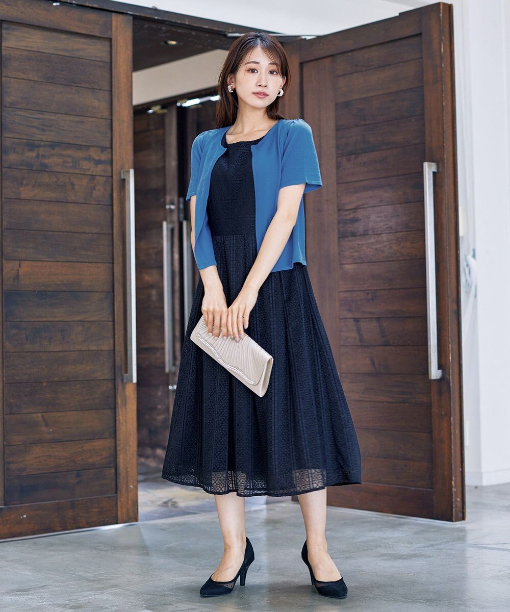 Tiaclasse L 【洗える】大人上品な総レースワンピース 