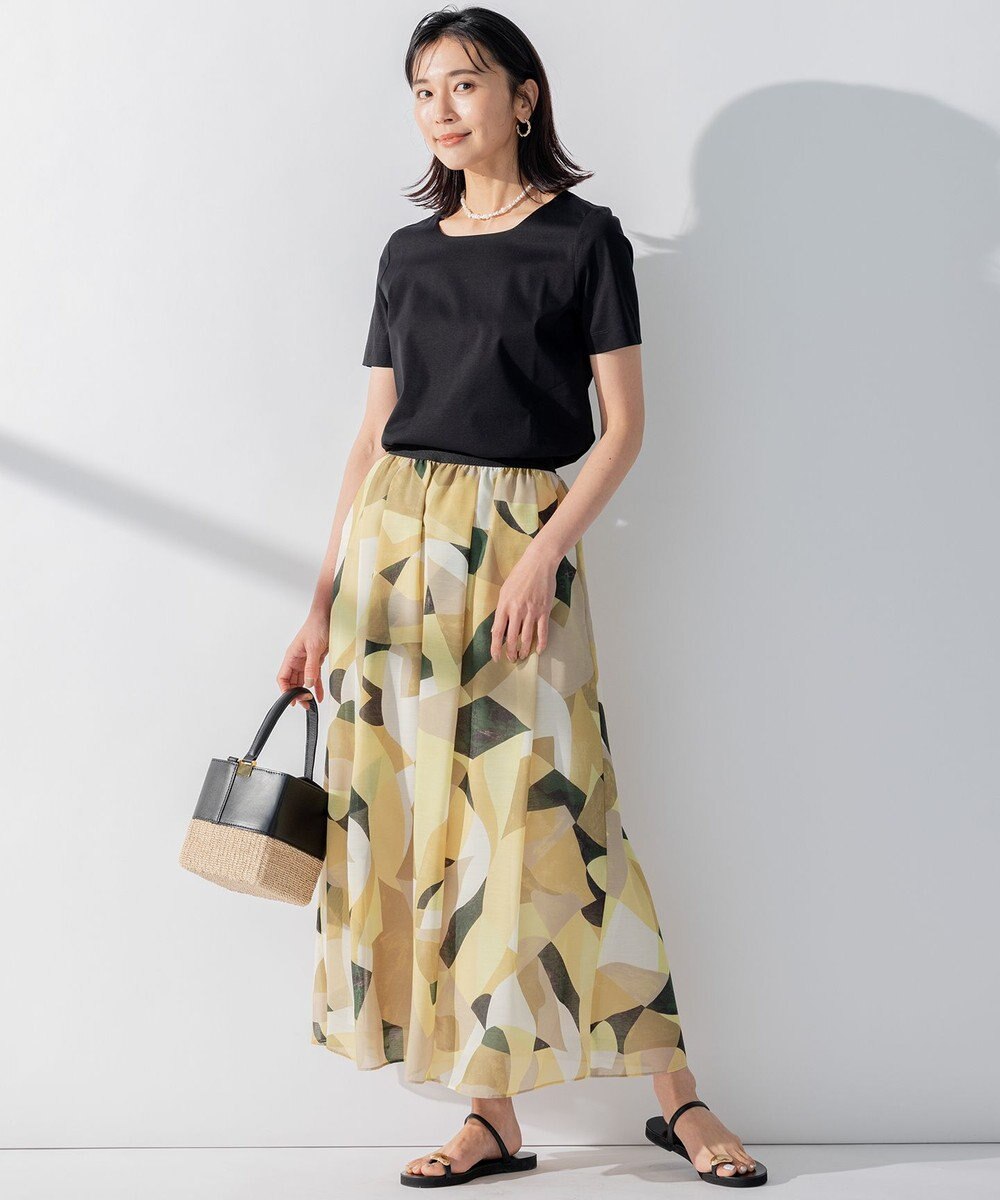 23区 L 【洗える】ダブルスムース スクエアネック カットソー 