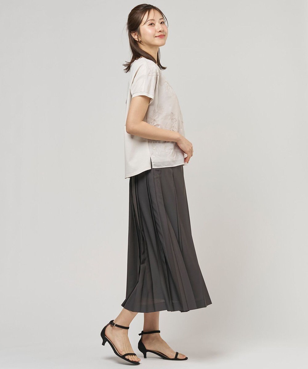 J.PRESS LADIES 【一枚で着映え】シアーエンブロイダリー カットソー 