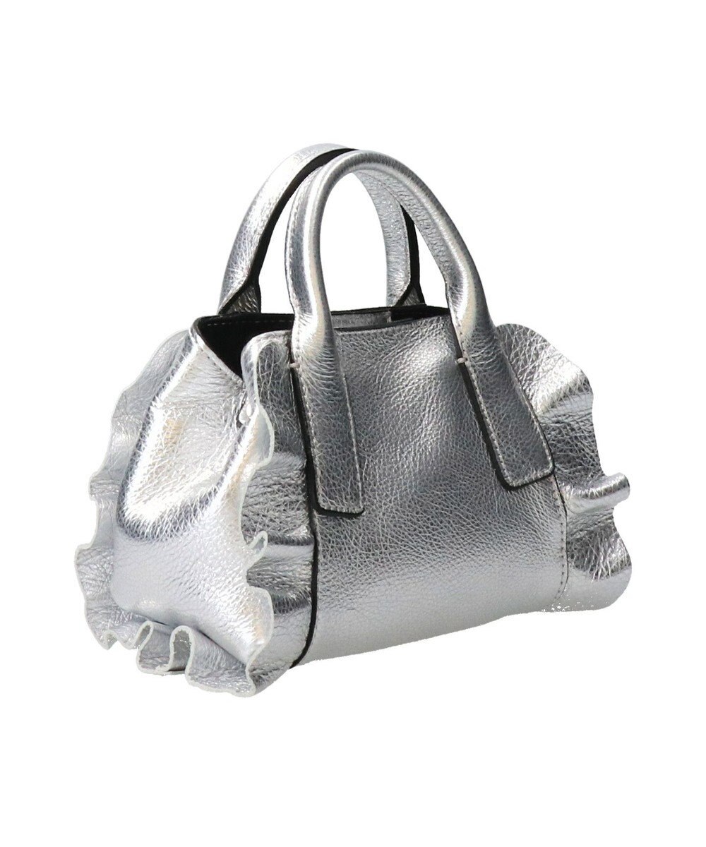 INTER-CHAUSSURES 【RIPANI】メタリックレザーフリルデザインミニバッグ 