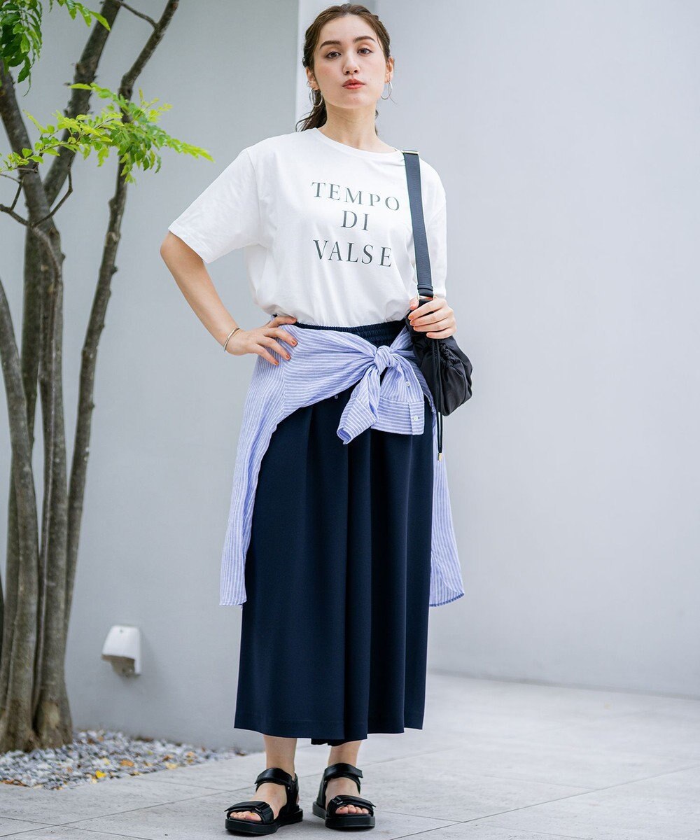 23区 L 【Lサイズ限定/吸水速乾/UVカット/接触冷感/】ストレッチジョーゼット ガウチョパンツ 