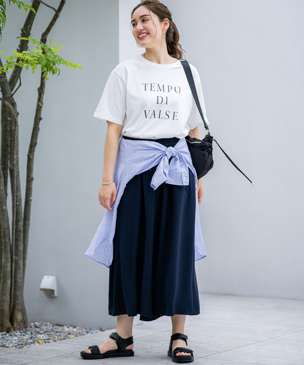 23区 L 【Lサイズ限定/吸水速乾/UVカット/接触冷感/】ストレッチジョーゼット ガウチョパンツ 