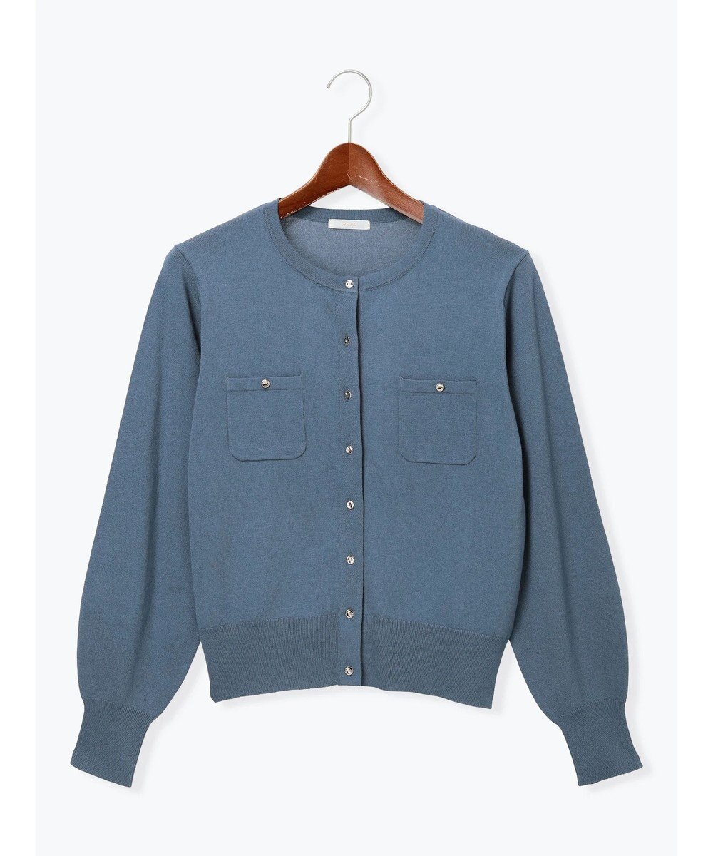 Te chichi ポケットデザインクルーネックカーディガン 