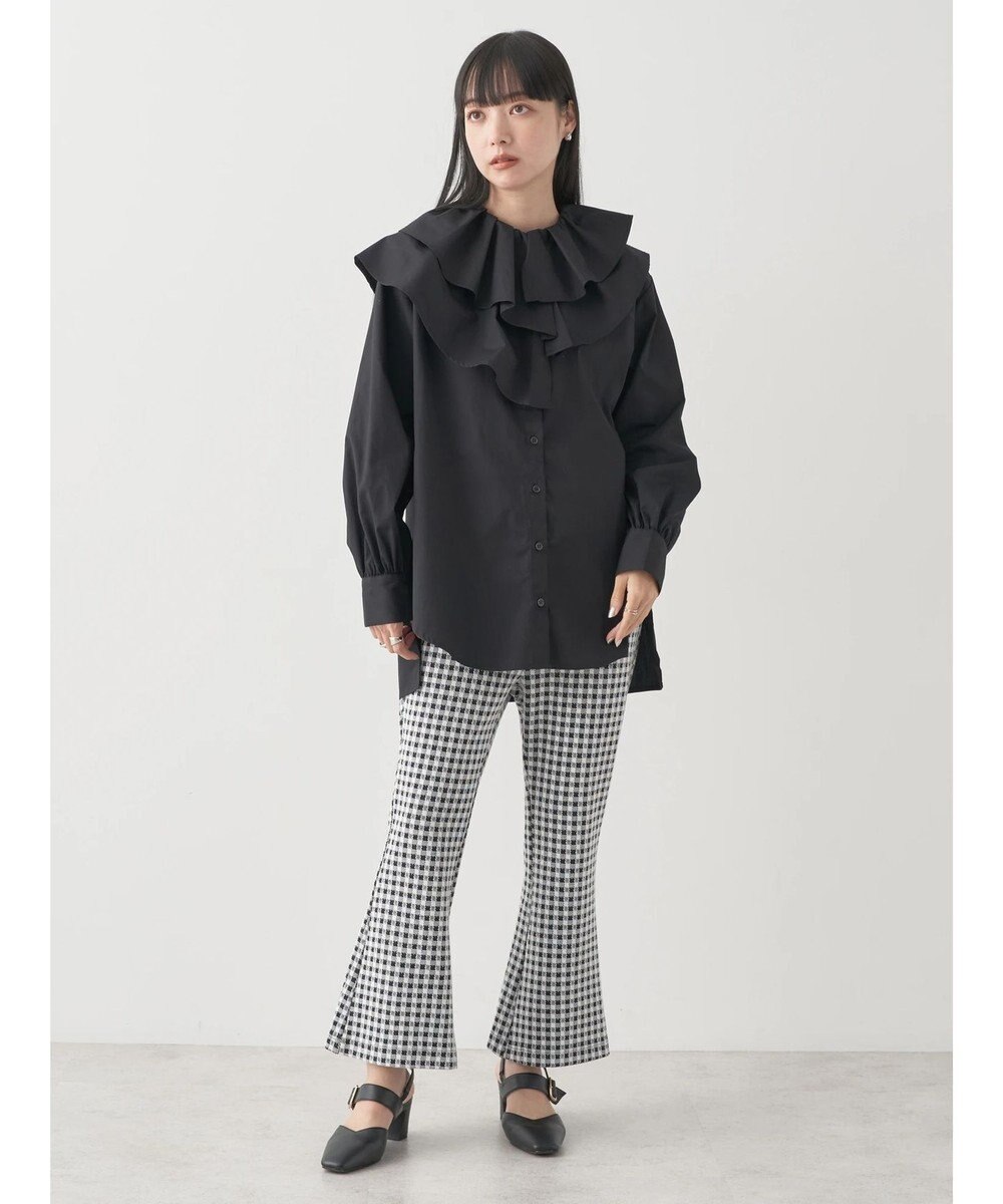 earth music&ecology ラッフルフリルチュニックブラウス 