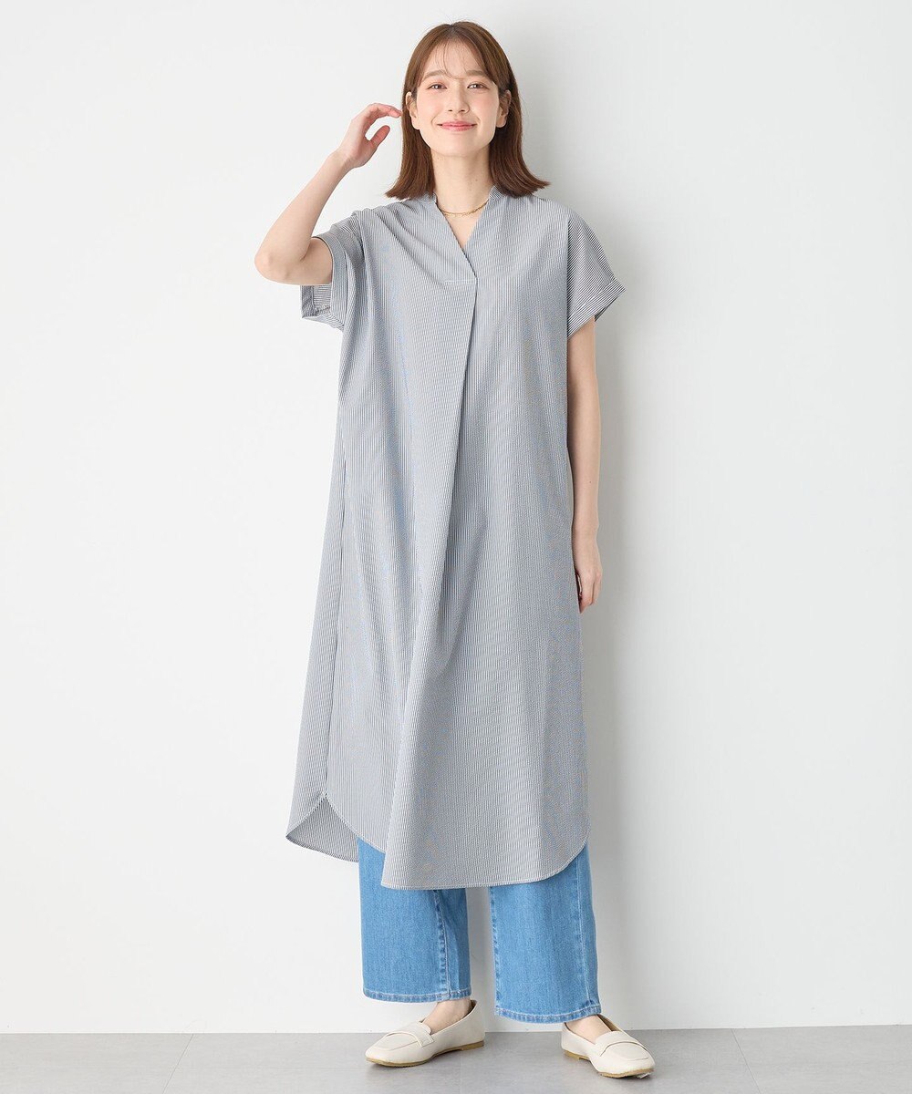 ANY 【洗濯機可】サッカーストライプワンピース 