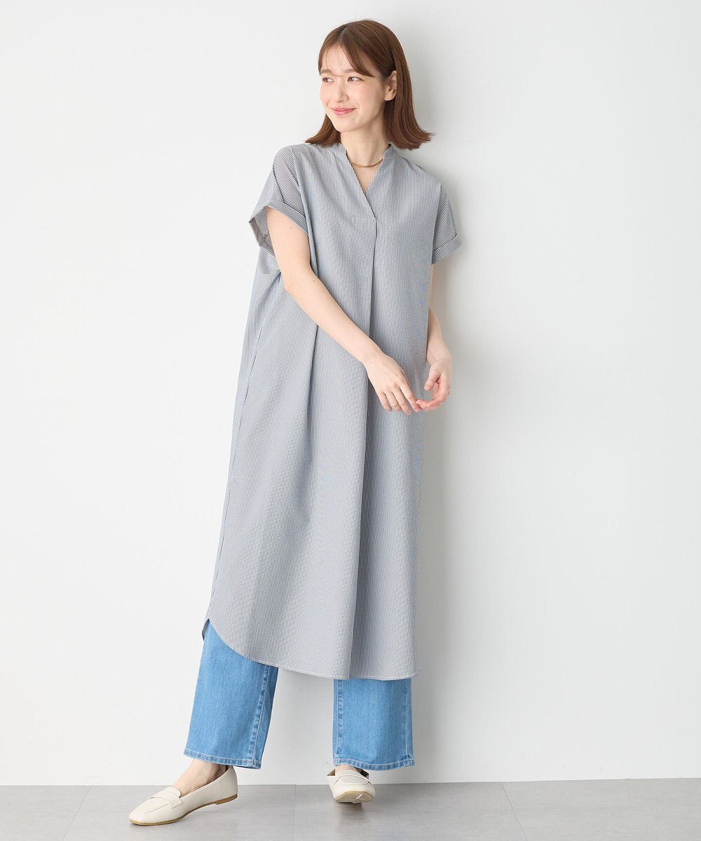 ANY 【洗濯機可】サッカーストライプワンピース 