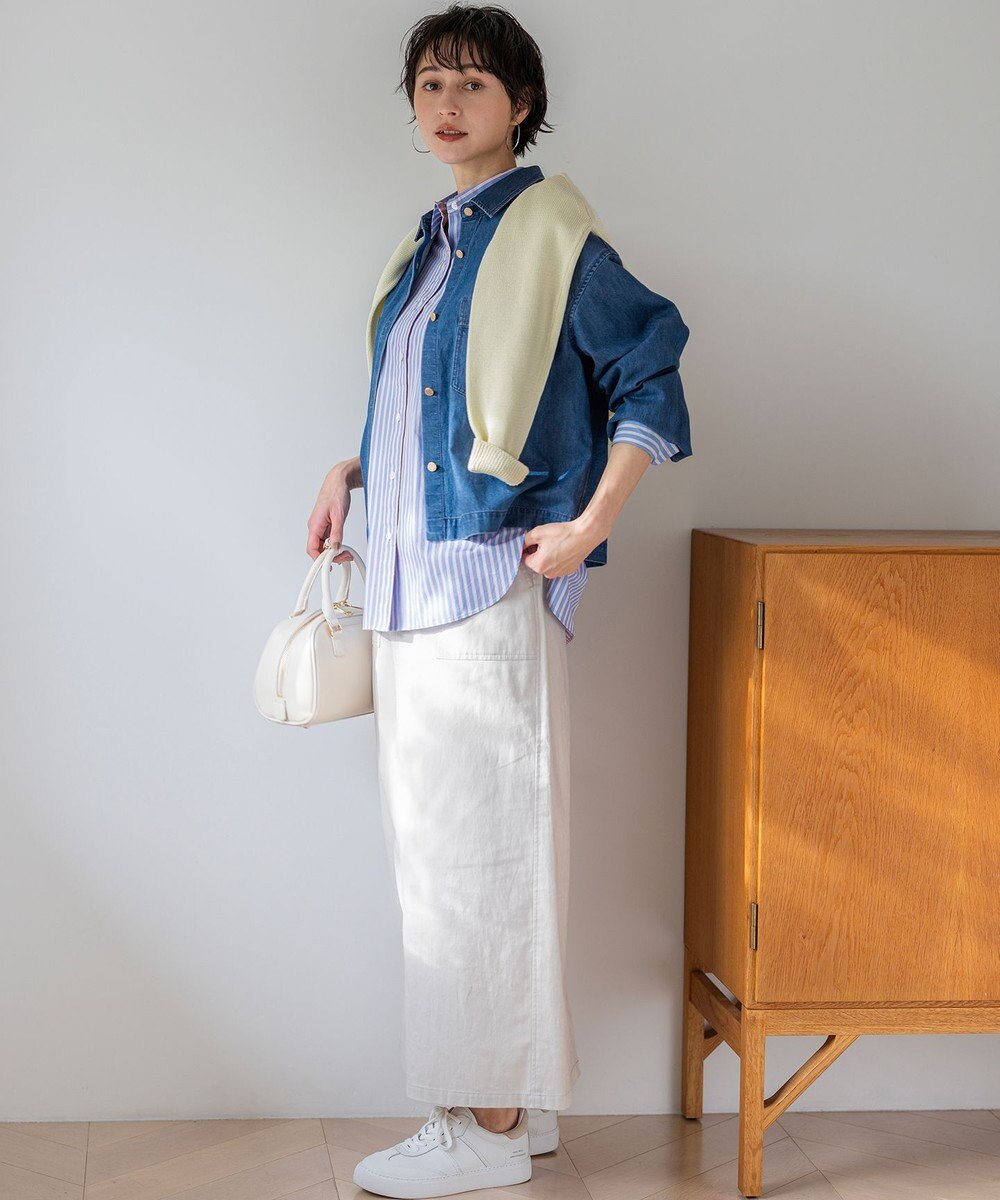 23区 L 【先行予約】スラブツイルストレッチ Iライン スカート 