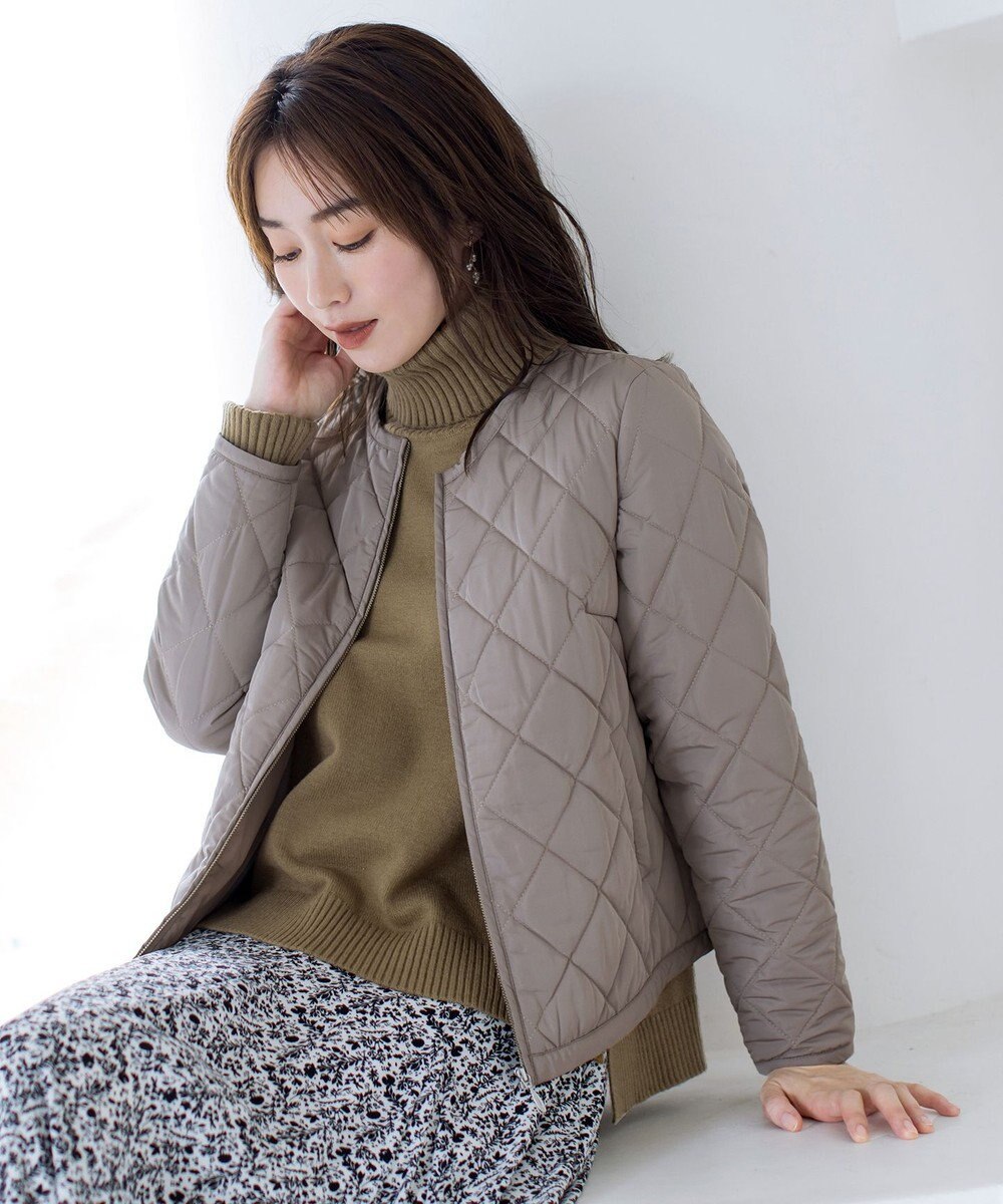 Tiaclasse L コンパクトなシルエットのキルティングショートコート 