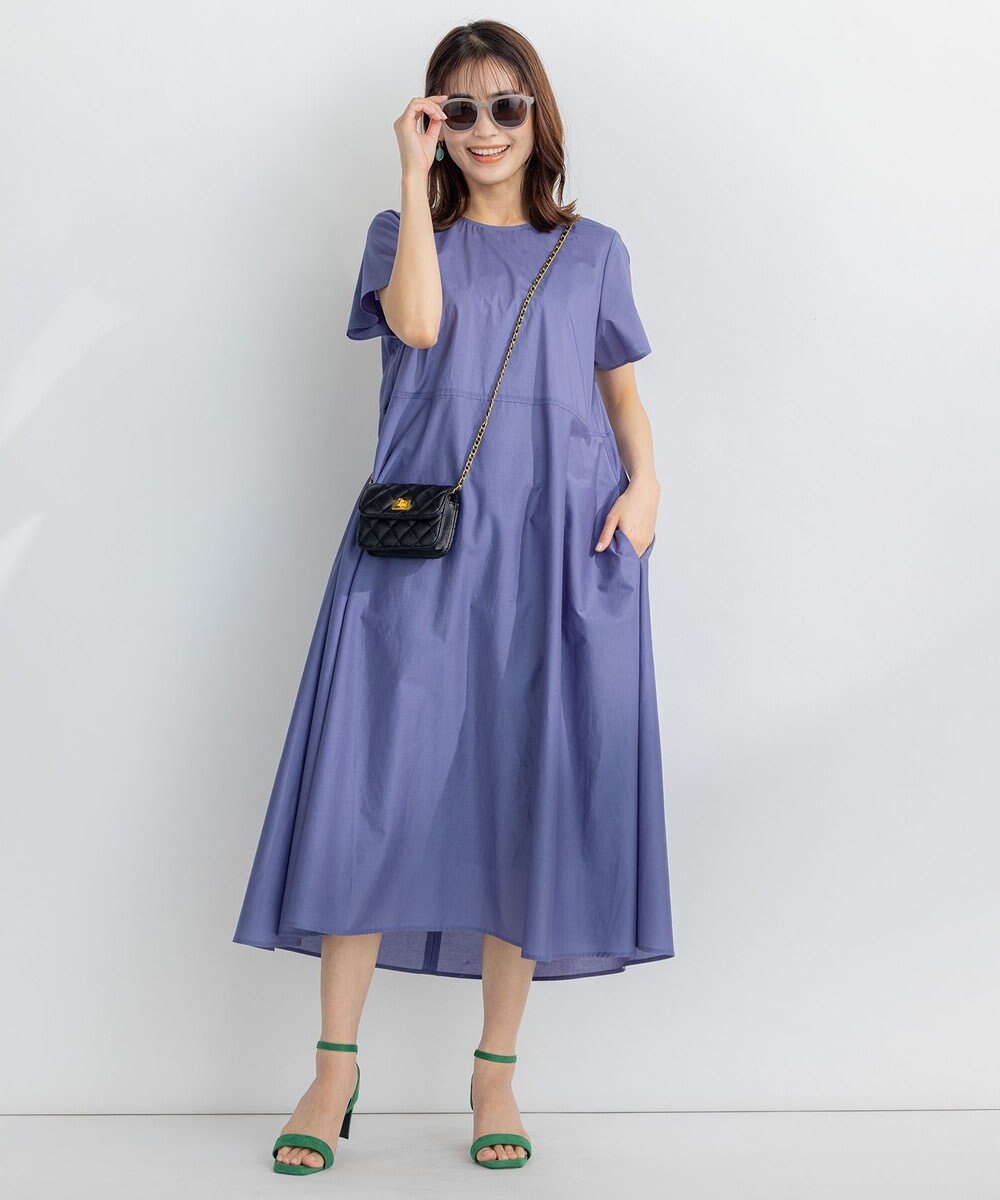 組曲 【洗える・共布ベルト付き】ナチュラル サマードレス 