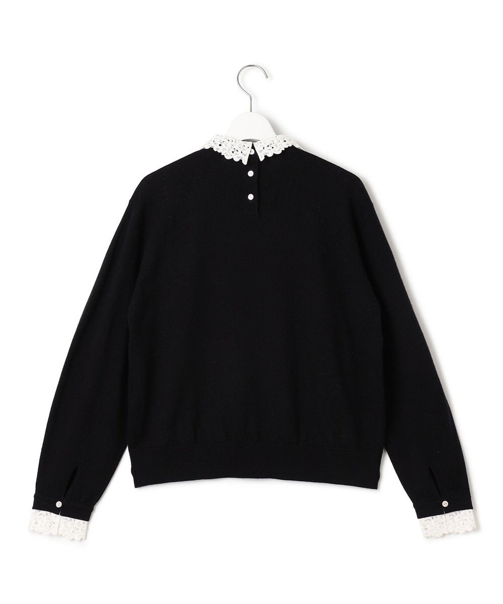 23区 【洗える】エンブロイダリー 襟デザイン ニット 