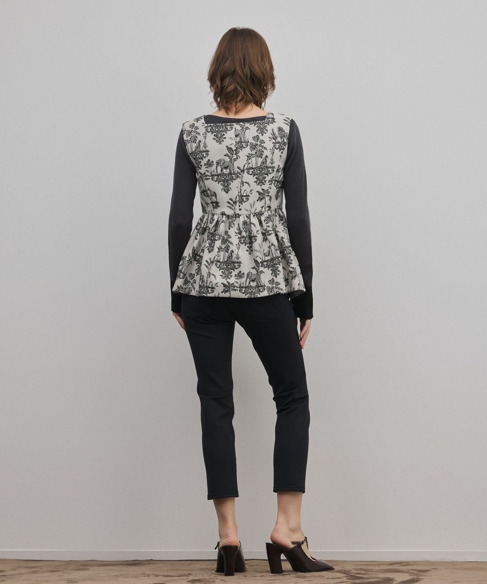 GRACE CONTINENTAL アニマルジャガードペプラムベスト 