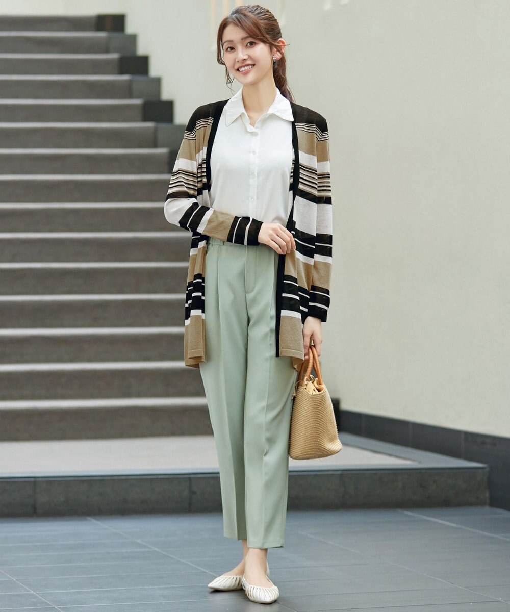 Tiaclasse マルチボーダーカーディガン 