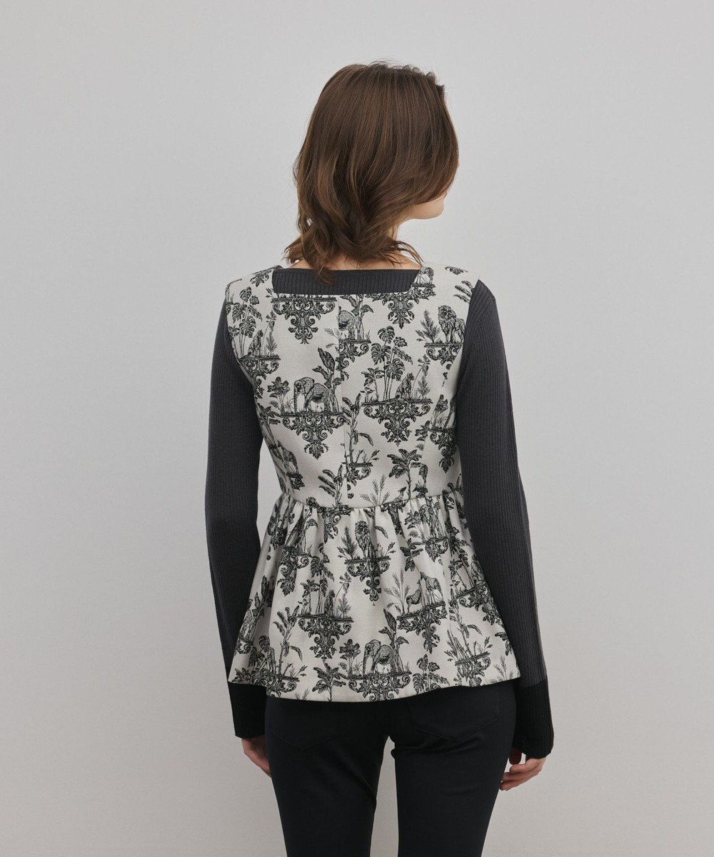 GRACE CONTINENTAL アニマルジャガードペプラムベスト 